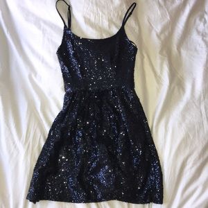 Navy sequin dress
